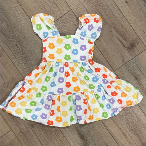 Monica + Andy Other - Monica + Andy Rainbow Poppies Organic Short Sleeve Life of the Party Dress - 2T